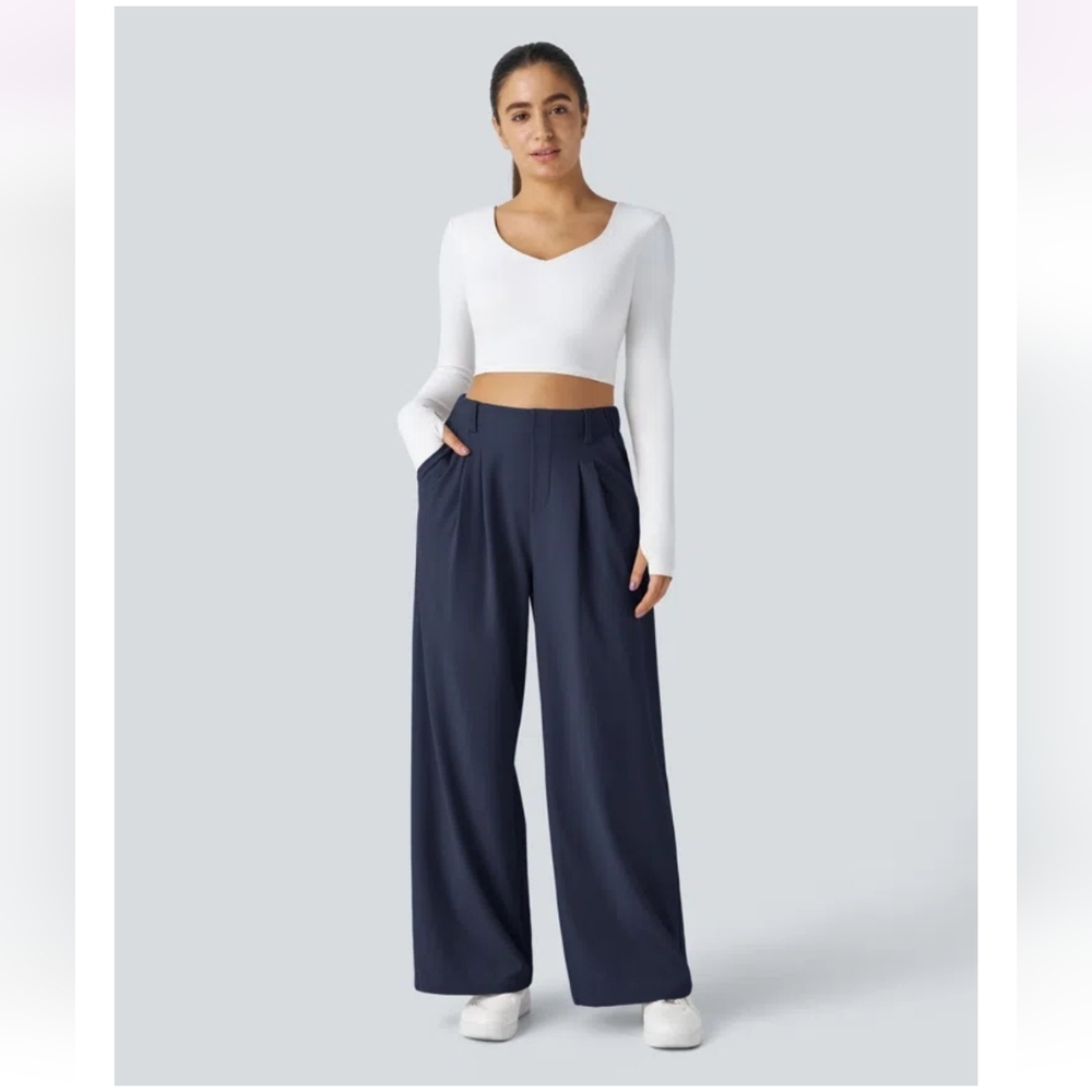 Halara Flex Wsffle Work Pants - Picture 2 of 3
